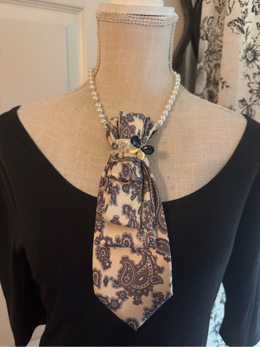 Handmade Statement Tie Necklace